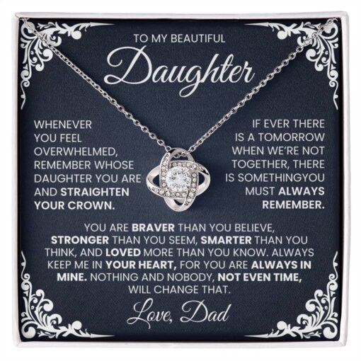 To My Daughter Necklace Gift From Dad, Daughter Birthday Necklace, Sentimental Daughter Christmas Gift Ideas From Father