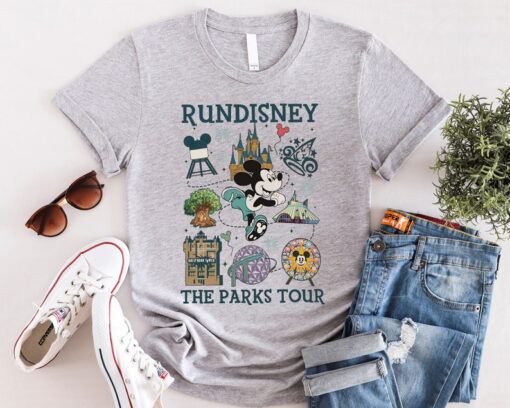 Two-sided runDisney Marathon The Parks Tour Shirt, Walt DisneyWorld Running Shirt