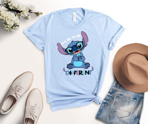 Autism Awareness Disney Stitch Shirt, It's Ok To Be Different Shirt, Shirt For Autism Who Loves Stitch