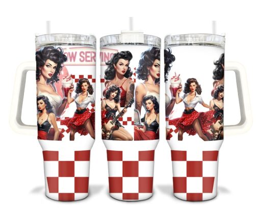 Pin Up Girls Sublimated 40oz Quencher Tumbler