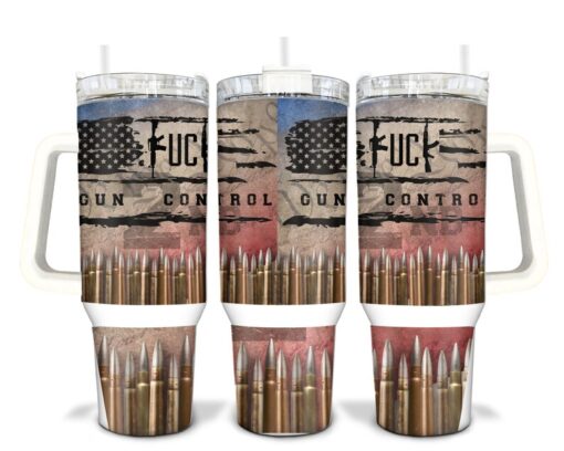 Gun Control 1 Sublimated 40oz Quencher Tumbler