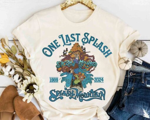 Disney One Last Splash Mountain 1989 Brer Rabbit Bear Fox Retro Shirt