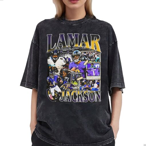 Lamar Jackson Football T-Shirt, Lamar Jackson Tee, Retro Lamar Jackson Oversized T-Shirt, Sport T-Shirt