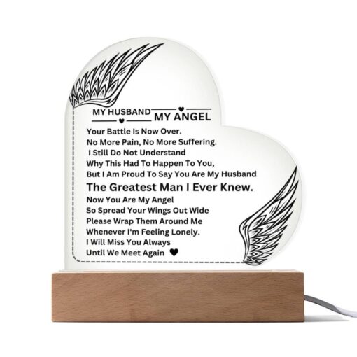 My Husband - My Angel - Acrylic Plaque | Personalized, Memorial, Loss Gifts, Memory Sympathy, Remembrance Gift