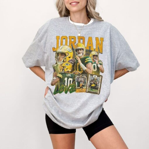 Jordan Love Vintage Style T-Shirt Football Fans T-Shirt,sport football gift for fans,unisex gift for her