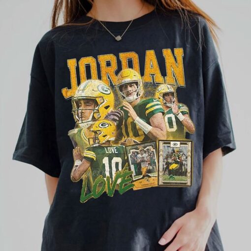 Jordan Love Vintage Style T-Shirt Football Fans T-Shirt,sport football gift for fans,unisex gift for her