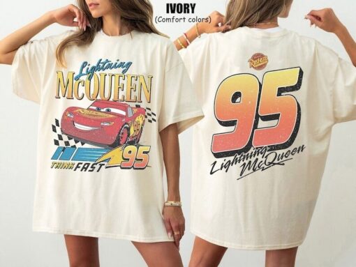 Vintage Lightning Mcqueen Shirt, Disney Kids Shirt, Car Pixar Shirt, McQueen 1977 Shirt, Disney Cars Land Shirt