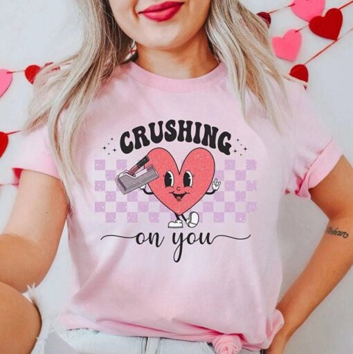 Retro Valentines Day Nurse Shirt, Crushing on You T-Shirt, Er Ed RN VDay Tee