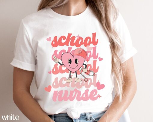 Valentines Day School Nurse Shirt, School Nurse Valentines Day Shirt