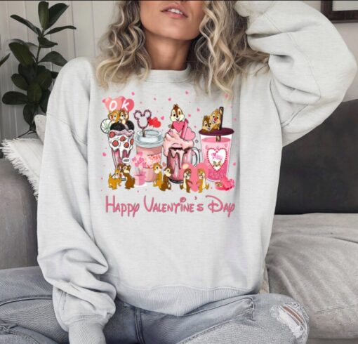 Chip & Dale Valentines Day Shirt and Sweatshirt, Valentine Gift, Couples Matching Shirt, Disneyland Trip Shirt