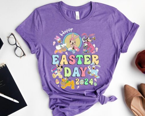 Retro Mickey And Friends Happy Easter Day 2024 Shirt, Disney Easter Shirt Gift, Disneyland Family Trip