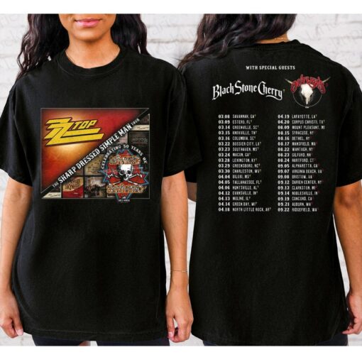 Lynyrd Skynyrd ZZ Top Tour 2024 Shirt, Sharp Dressed Simple Man US Tour Shirt