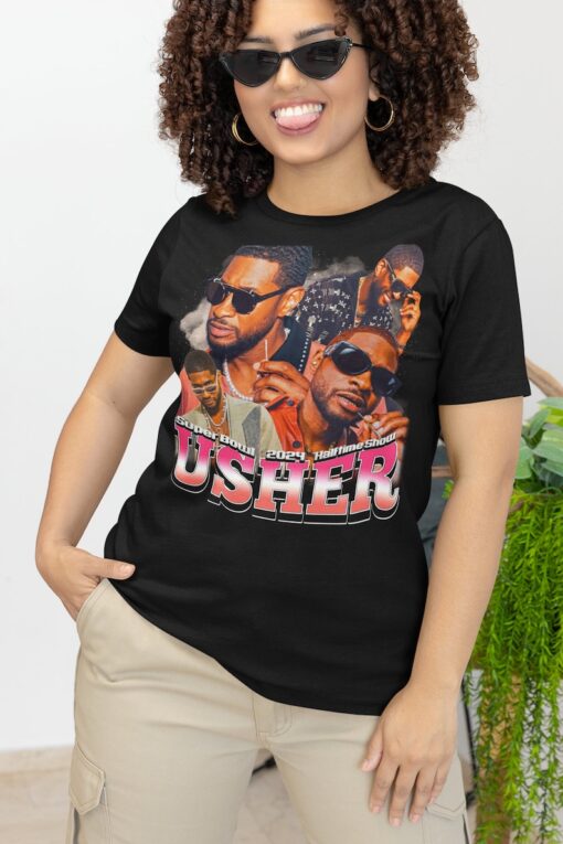 T-Shirt Usher Raymond Super Bowl 2024 Halftime Show Graphic Tee