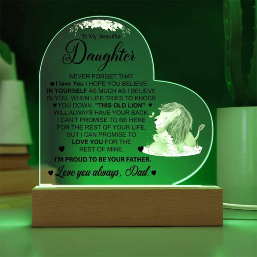 To My Daughter Acrylic Heart Plaque Daughter Birthday Gift Sentimental Daughter Keepsake Gift From Dad to Daughter