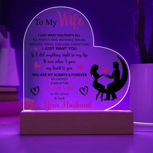 To My Wife Acrylic Plaque Wife Birthday Gift Valentines Gift for Wife Romantic Anniversary Gift for Wife Acrylic Sign