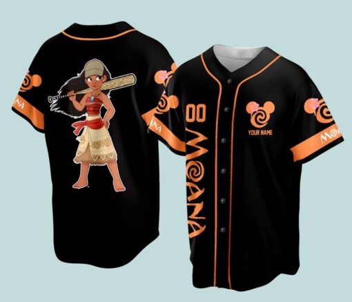 Custom Ddisney Princess Moana Game Day Baseball Jersey Ddisney Moana Baseball Outfit For Baseball Fan Player Baseball