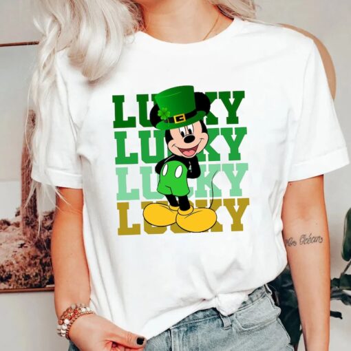 Disney Mickey Lucky St. Patrick's Day Shirt, Disney Saint Patrick's Day Gift, Disney Irish Shamrock Shirt