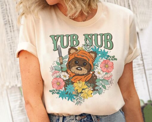 Funny Star Wars Wicket Ewok Endor Nub Nub Floral Retro Shirt