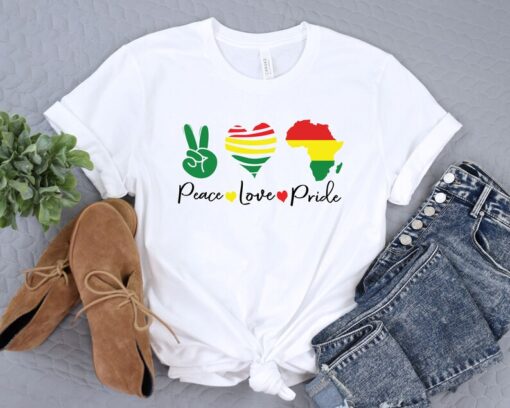 Peace Love Pride Shirt, Black History Month Tee, Melanin Tshirt, Black Lives Matter Shirt, Black Teacher Gift