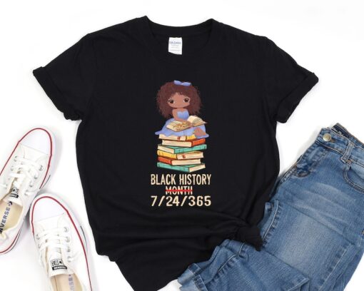 Black History 7/24/365 Shirt, Black History Month Shirt, Black Teacher Gift, Black Education Tee, Human Rights