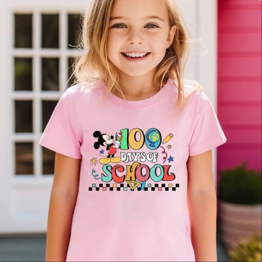 Mickey & Friends 100 Days of School Shirt, Mickey Pooh Stitch 100 Days of School Shirts, Kindergarten Shirt