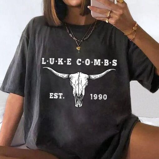 Luke Combs T-shirt, Luke Combs Bullhead Sweatshirt, Luke Combs Country Music, Western Hoodie, Combs Cowboy