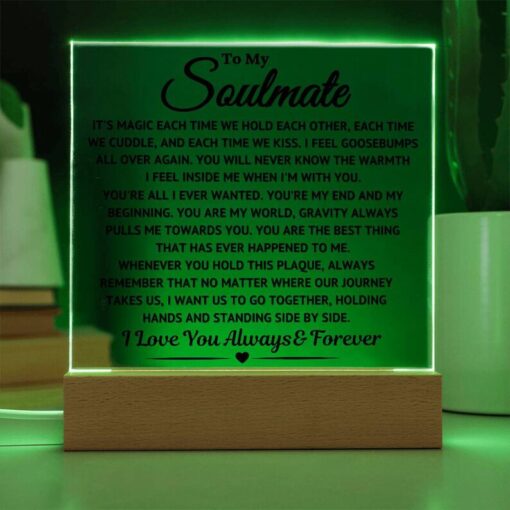 Special thoughtful Gift for Soulmate keepsake Acrylic Square Plaque, Anniversary Gift