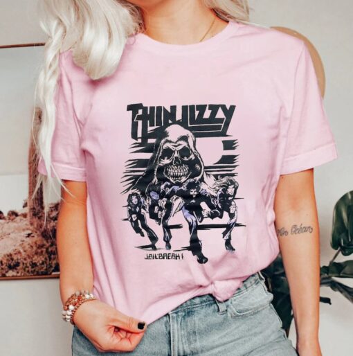 Thin Lizzy Jailbreak Grim Reaper Vintage Rock Shirt, Thin Lizzy Band Tour Merch Concert Sweatshirt