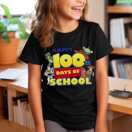 Woody Buzz Lightyear Happy 100th Day Of School Shirt | Toy Story 100 Days Of School Shirt