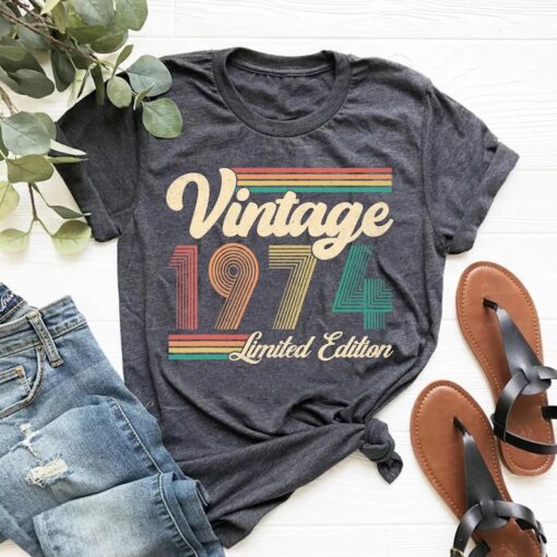 50th Birthday Vintage Shirt, Vintage 1974 Shirt, 50th Birthday Gift For Women, 50th Birthday Gift For Men