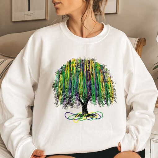 Mardi Gras Tree Sweatshirt Mardi Gras Shirt Fat Tuesday Hoodie NOLA New Orleans Shirt Mardi Gras Day Gift Watercolor