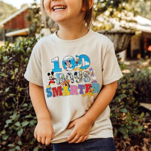 Mickey and Friends 100 Days Smarter Tshirt | Mickey Minnie 100th Day of School Shirt