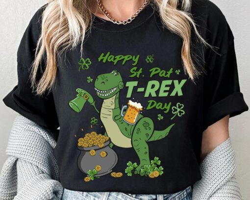 Toy Story Dinosaur Happy St. Pat-Rex Day Shirt, Vintage Disney Irish Shamrock T-shirt, Disneyland Family Vacation