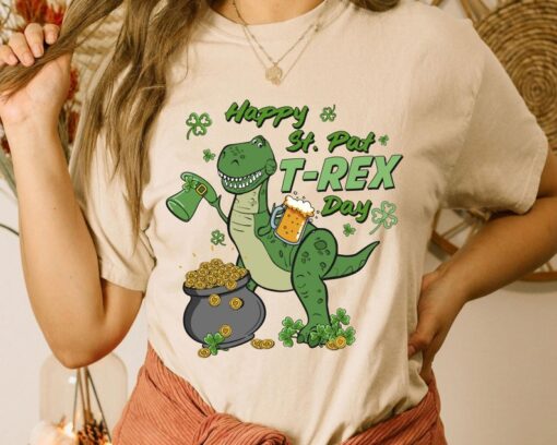 Toy Story Dinosaur Happy St. Pat-Rex Day Shirt, Vintage Disney Irish Shamrock T-shirt, Disneyland Family Vacation