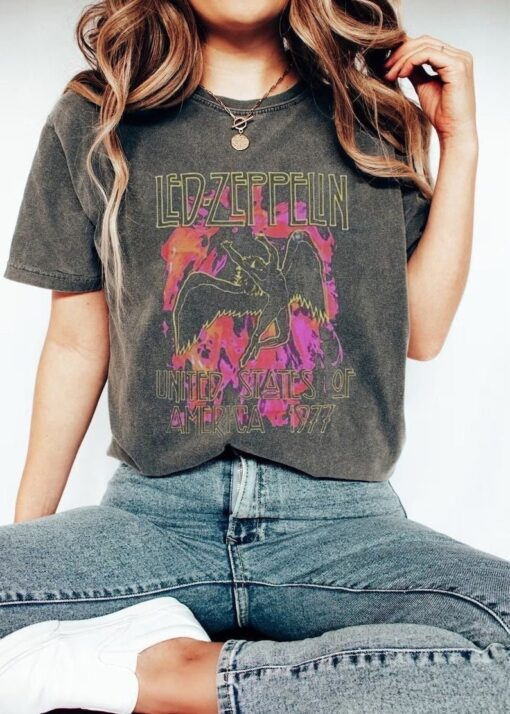 Led Zeppelin Band Shirt, Led Zeppelin Gift, Rock Band Gift, Comfor Color/Bella Canvas/Gildan