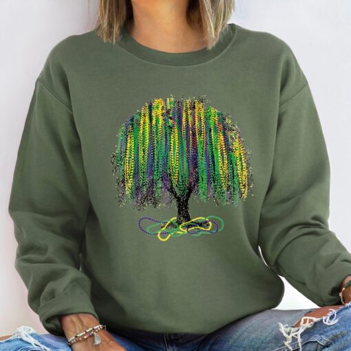 Mardi Gras Tree Sweatshirt Mardi Gras Shirt Fat Tuesday Hoodie NOLA New Orleans Shirt Mardi Gras Day Gift Watercolor