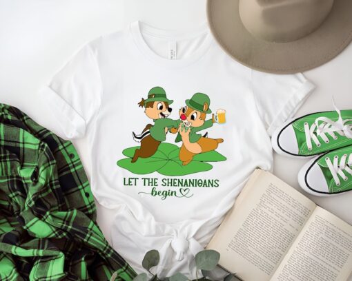 Disney Chip 'n' Dale Let The Shenanigans Begin Shirt,Disney Shamrock T-Shirt,St. Patrick's Double Trouble Shirt