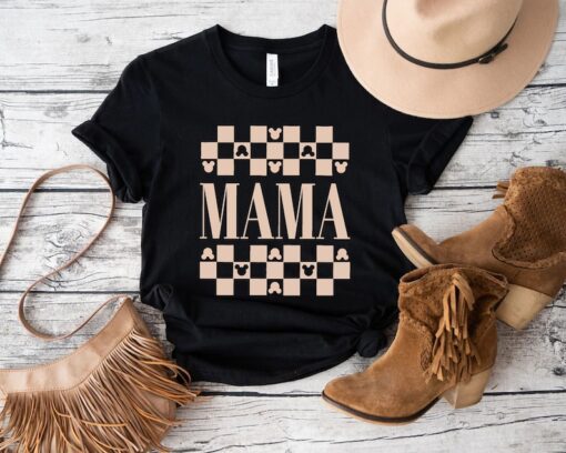 Checkered Disney Mama Sweatshirt,Disney Shirt For Mom,New Mom Gift,Disney Mothers Day,Gift For Mothers Day Tee