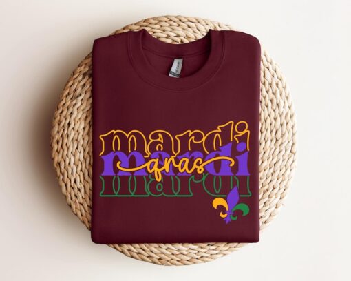 Retro Mardi Gras Sweatshirt, Mardi Gras Carnival Shirt, Women Mardi Gras Costume, New Orleans Cruise Shirt