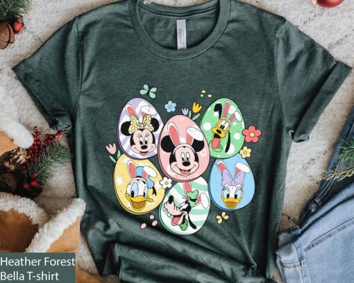 Mickey Friends With Bunny Ears Easter Eggs Comfort Colors Shirt, Vintage Disney Happy Easter Day T-shirt