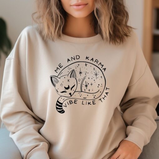 Me And Karma Vibe Like That Sweatshirt, Karma Is A Cat Sweatshirt, Lyric Merch, Midnights Album Inspired Tee