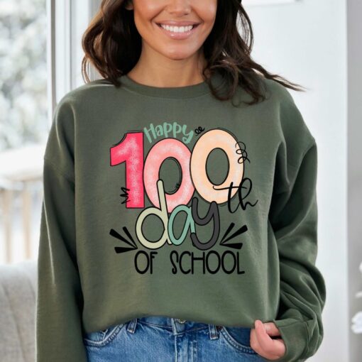 Happy 100th Days Sweatshirt, 100 Days Sweatshirt, 100th Day Of School Celebration, Student Shirt, Back to School Shirt