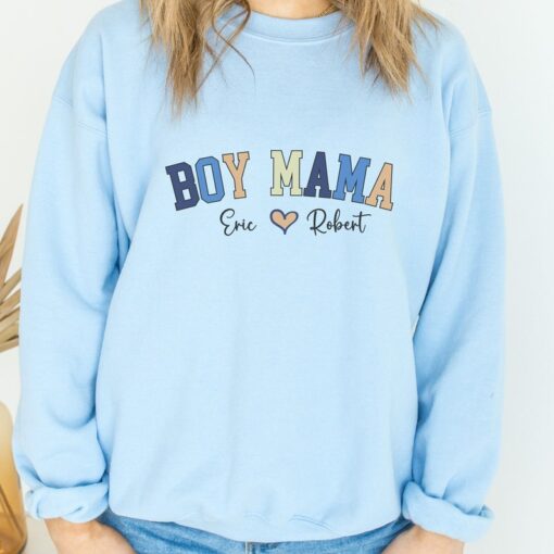 Custom Boy Mama Sweatshirt, Personalized Mom Sweatshirt, Boy Mama Custom Gift, Mama Sweatshirt With Kids Names