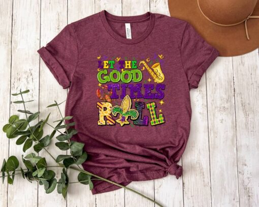 Let The Good Times Roll T-shirt, Mardi Gras Shirt, Fat Tuesday Shirt, NOLA Shirt, Beads Festival Gift, Louisiana Shirt