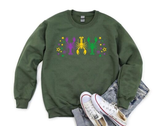 Mardi Gras Crawfish Sweatshirt, Fat Tuesday Sweater, Mardi Gras Freshwater Crawfish Sweatshirt, Mardi Gras Gift