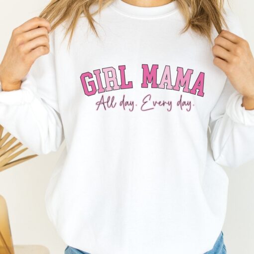 Custom Girl Mama Sweatshirt,Girl Mama Custom Christmas Gift,Personalized Mom Sweatshirt