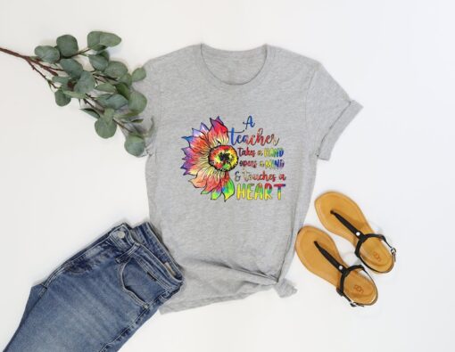 Teacher Shirt, Inspirational Teacher T-Shirt, Kindergarten Teacher Shirt, Floral Teacher Shirt, Cute Teacher Shirt