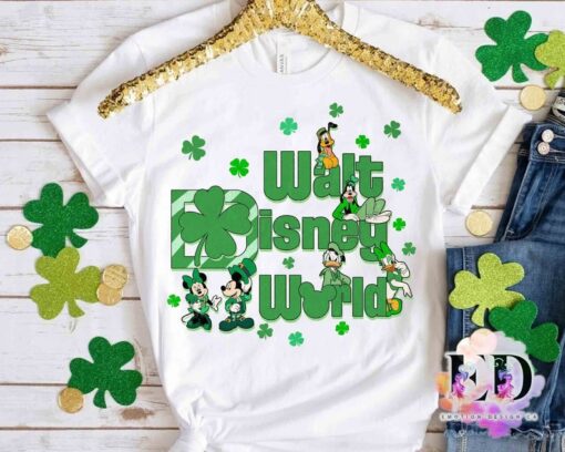 Walt Disney World Shamrock Shirt St Patrick's Day T-shirt, Disney Mickey And Friends Happy Patrick's Day Tee