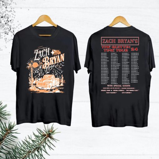 Vintage Zach Bryan Shirt, The Quittin Time Tour 2024 Zach Bryan T-Shirt, Country Music Zach Bryan Shirt