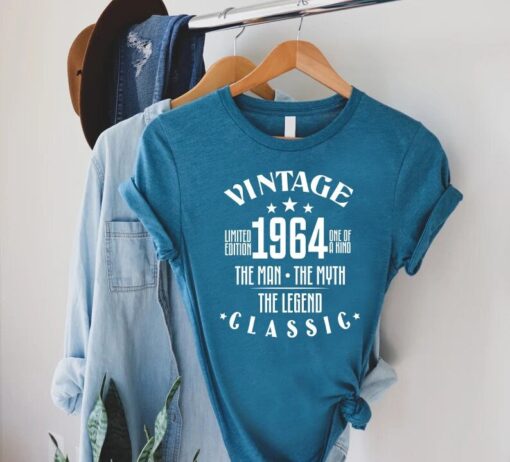 60th Birthday Shirt, Dad Birthday Gift, 60th Birthday Gift For Men, Vintage 1964 T-Shirt, 60th Birthday Friend Gift Tee